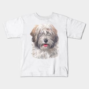 Tibetan Terrier Watercolor Art Kids T-Shirt